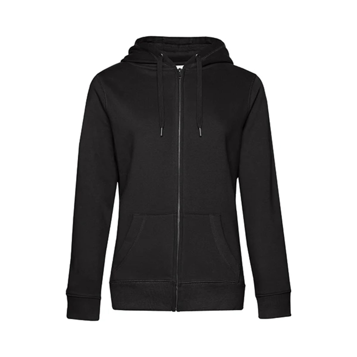 Zip Hoodie QUEEN in Black Pure