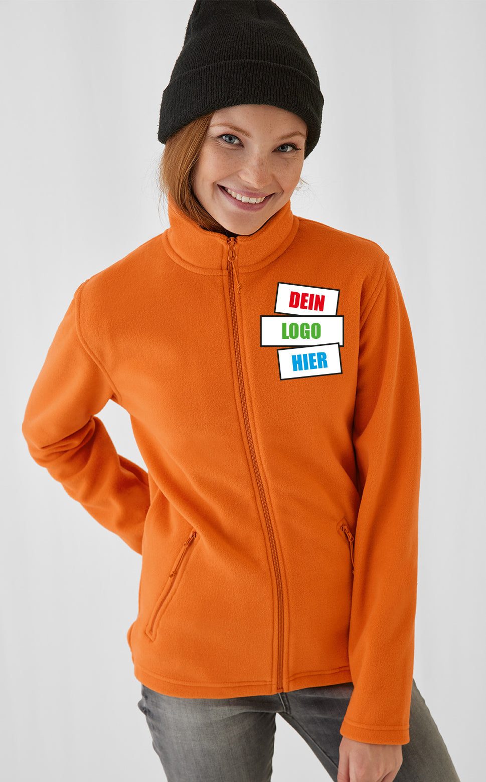 B&C Women's Microfleece-Duo ID.501 Jacke – Frontansicht | SHIRTPLUS