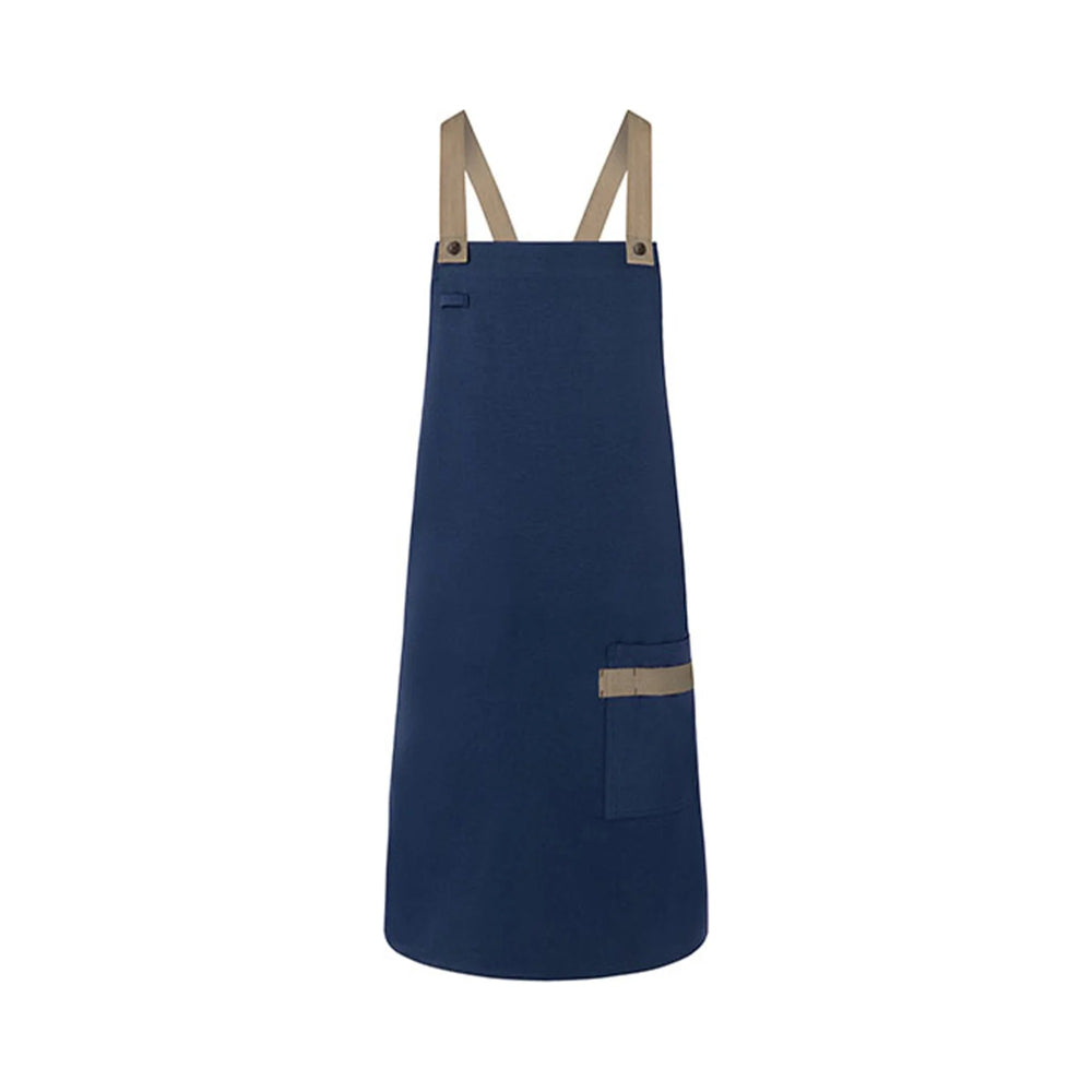 Latzschürze Urban-Look mit Kreuzbändern und Tasche