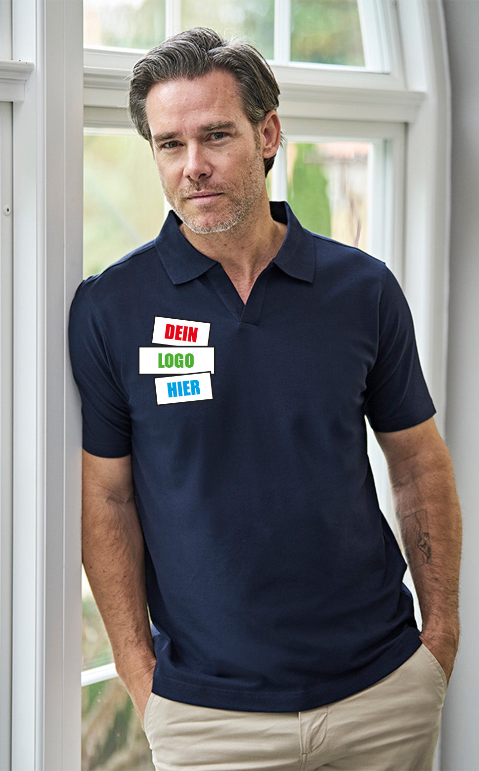 Luxury Stretch V-Neck Polo