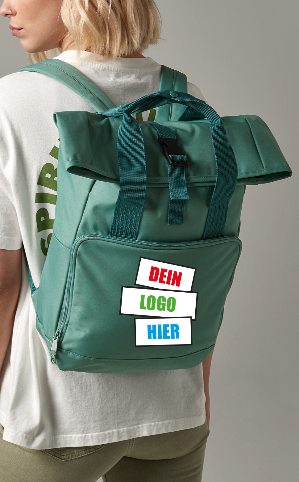 Recycled Twin Handle Roll-Top Backpack