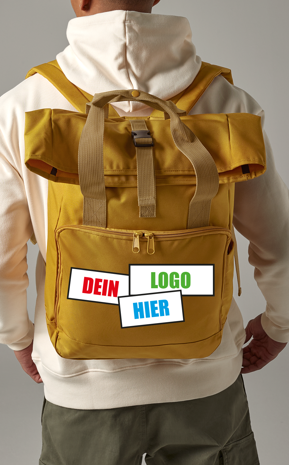 Recycled Twin Handle Roll-Top Laptop Backpack