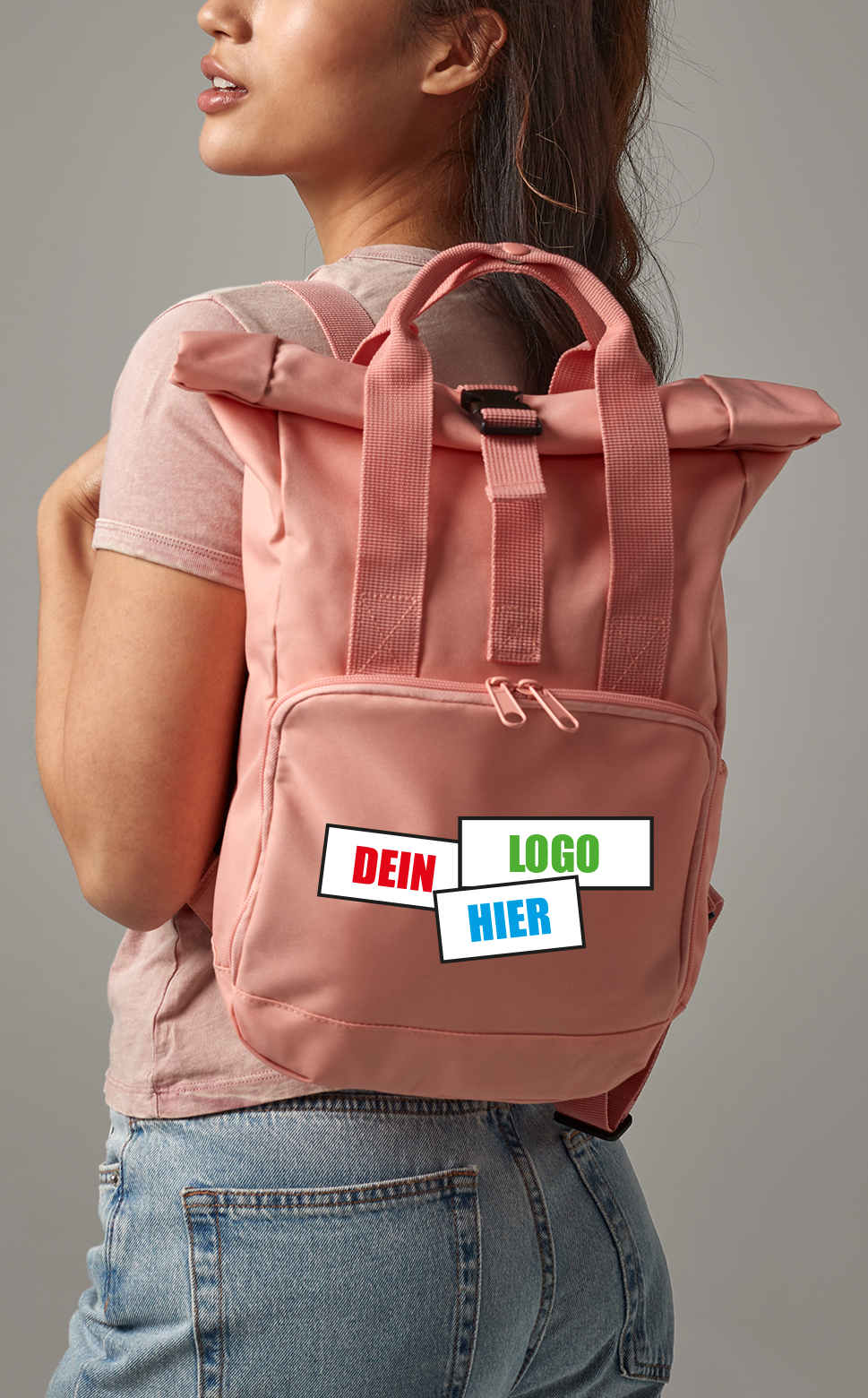 Rucksack Recycled Mini Twin Handle Roll-Top Backpack