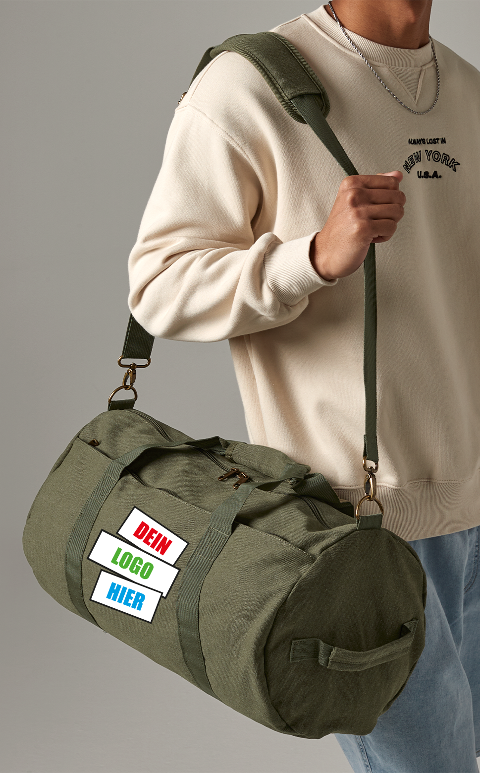 Vintage Canvas Barrel Bag