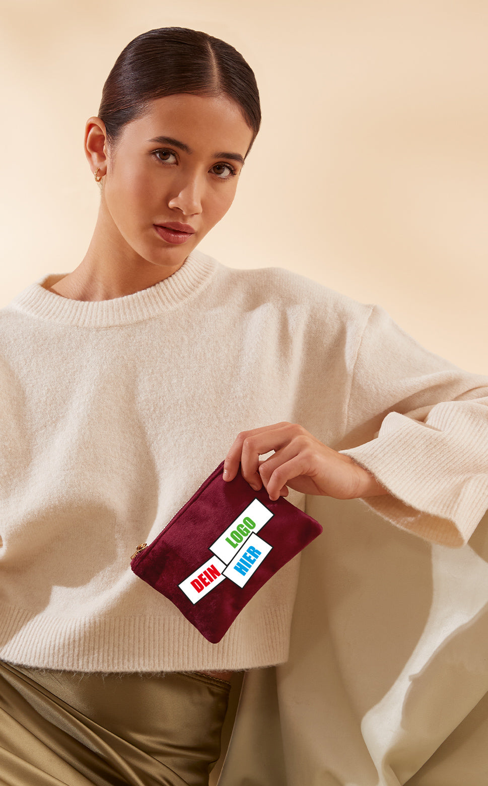 Bagbase Velvet Accessory Pouch Samttasche – Frontansicht | SHIRTPLUS