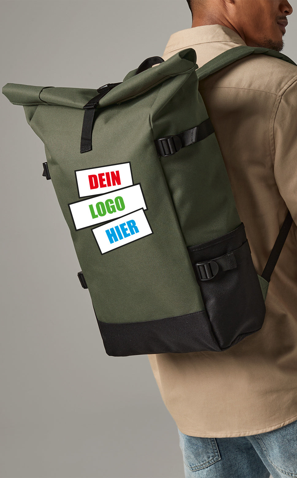 Block Roll-Top Backpack