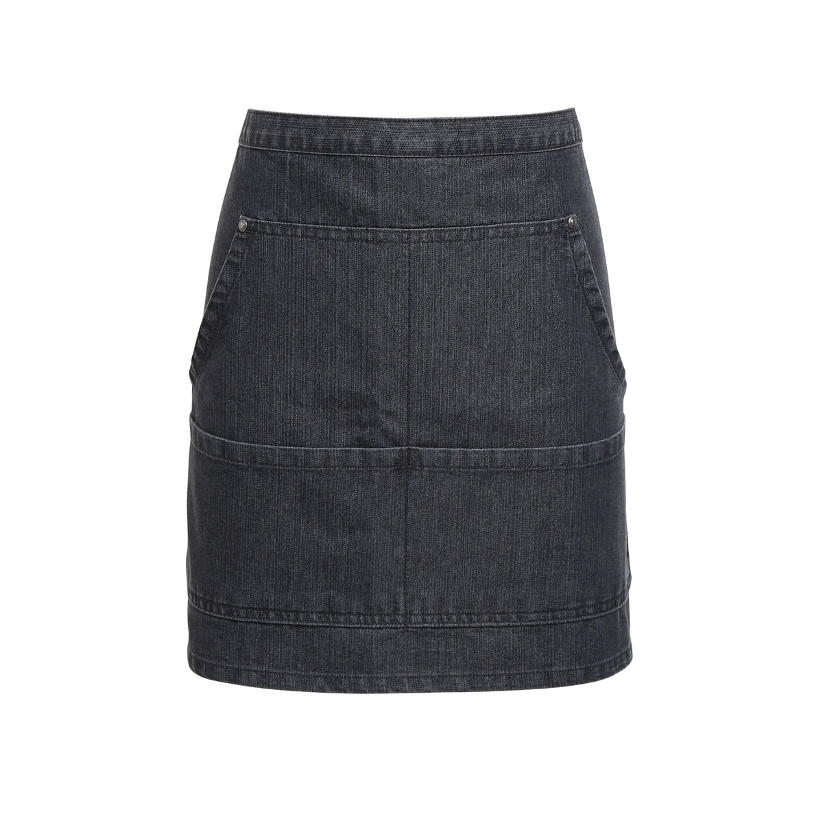 Waist apron Premier Workwear Jeans Stitch Denim Waist Apron in Black Denim – front view