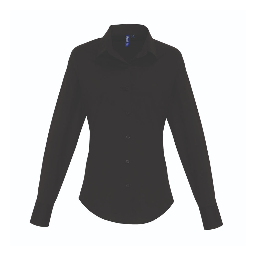 Bluse Women´s Stretch Fit Poplin Long Sleeve Cotton Shirt