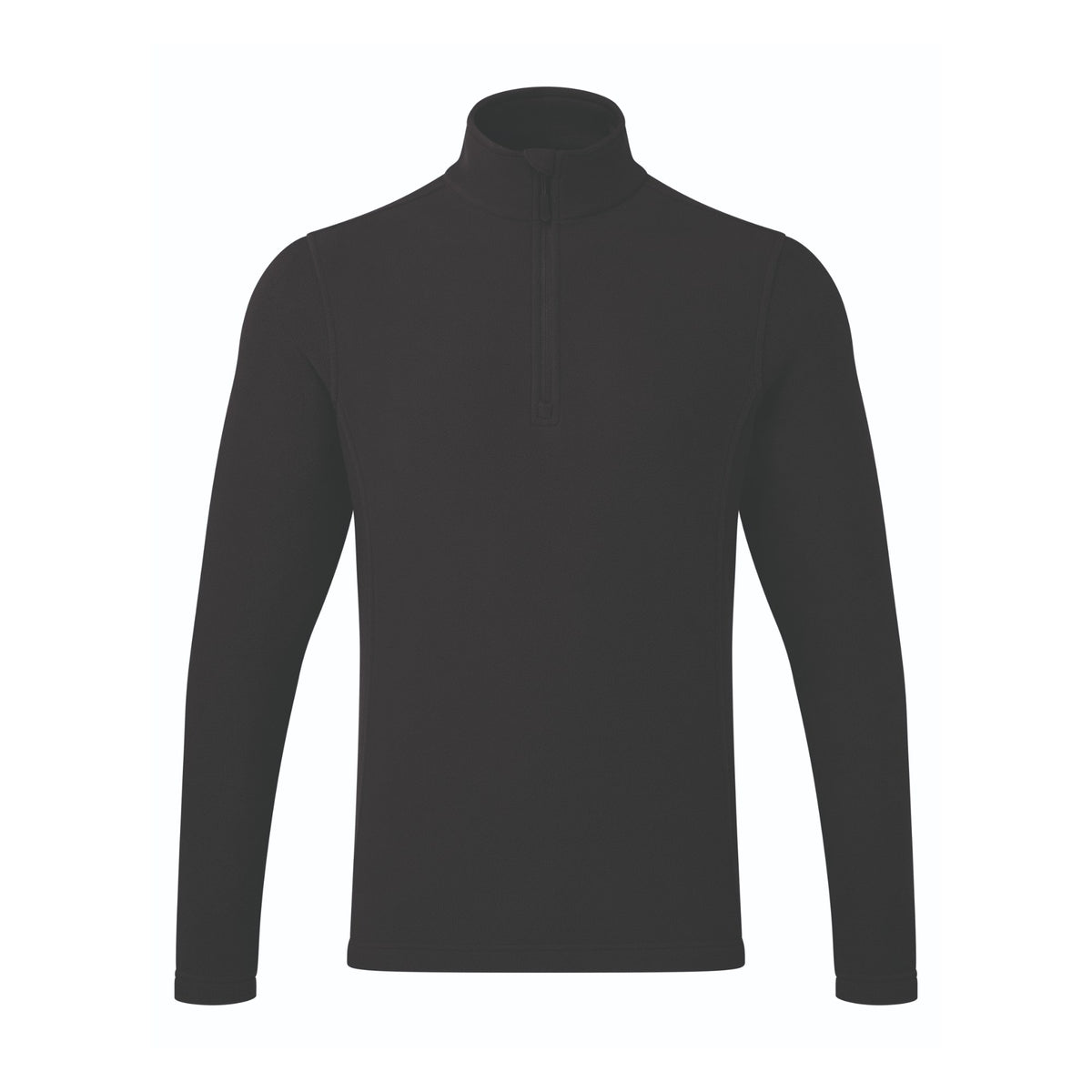Fleece jacket Premier Workwear Unisex Recyclight 1/4 Zip Micro Fleece in Black – front view