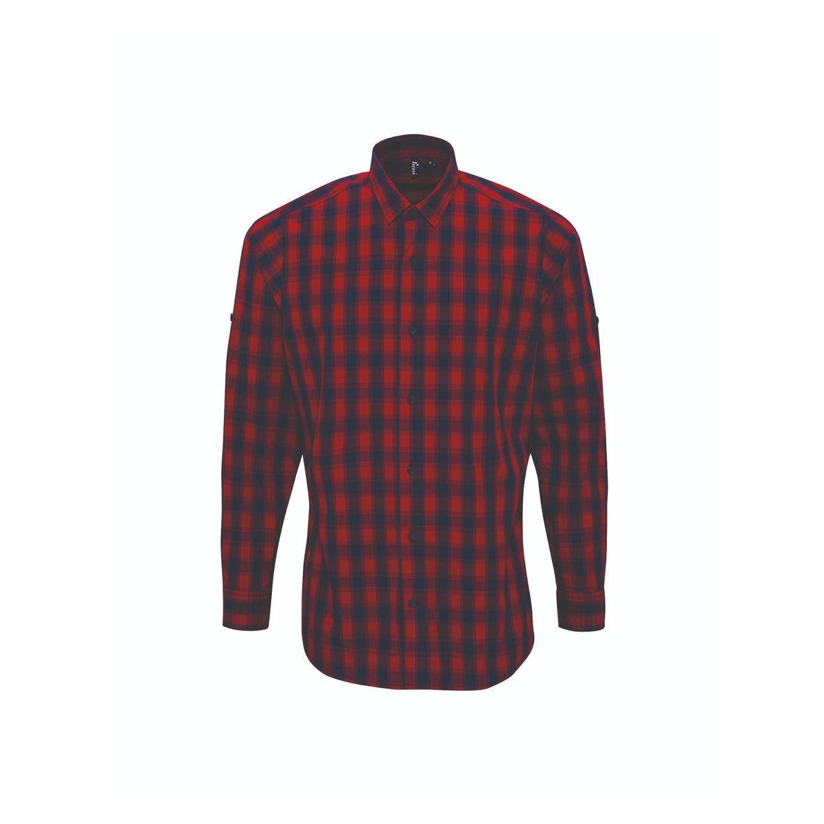 Shirt Premier Workwear Men´s Mulligan Check Cotton Long Sleeve Shirt in Red/Navy – front view