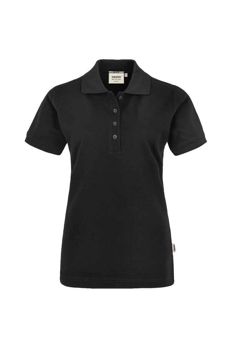 Poloshirt HAKRO Pima Polo Damen 201 in Schwarz – Vorderansicht