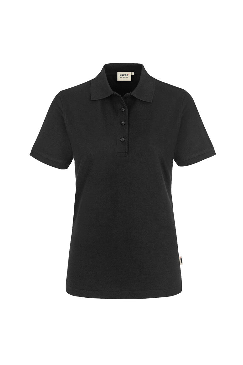 Poloshirt HAKRO MIKRALINAR® Polo Damen 216 in Schwarz – Vorderansicht