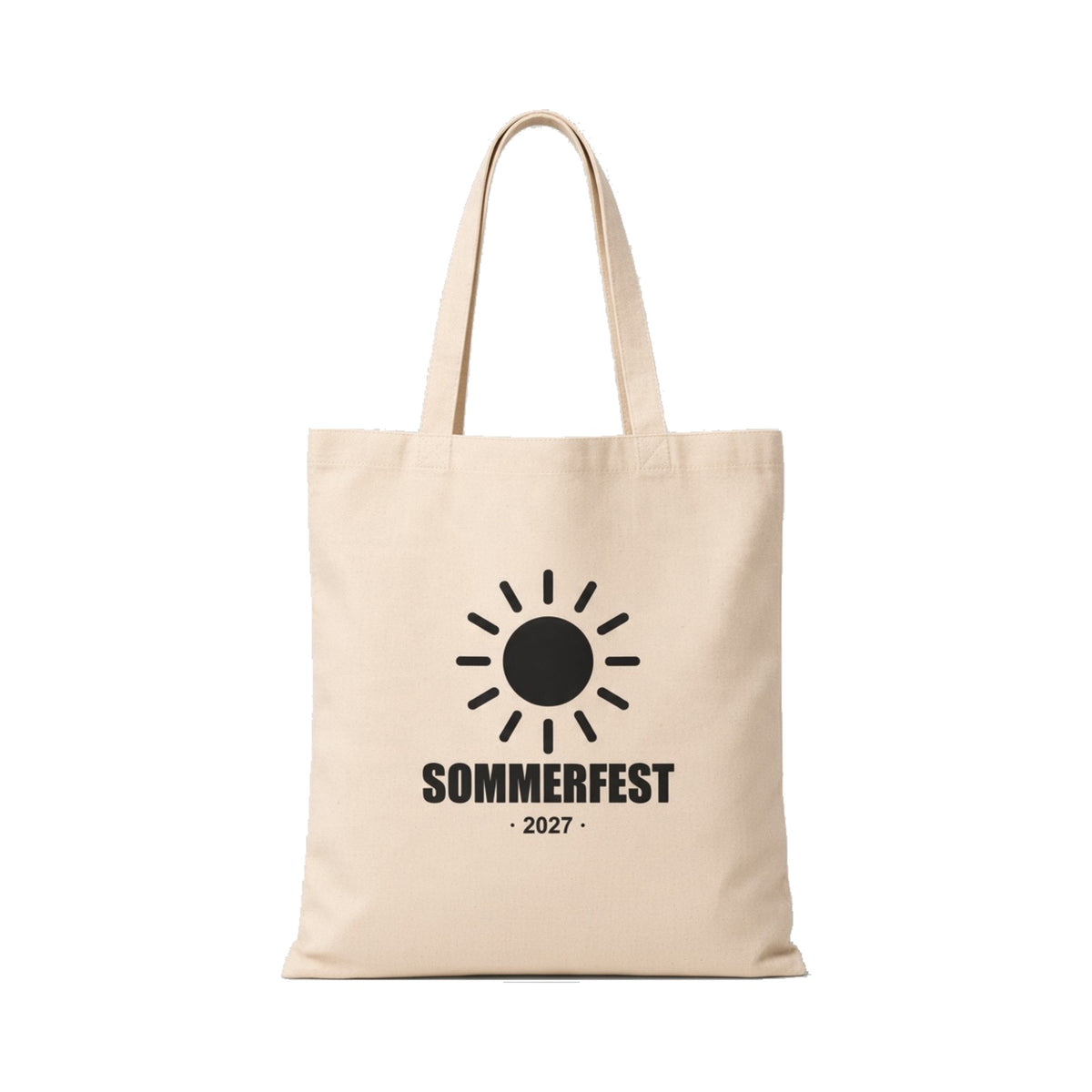 Mit KI bearbeitet: Baumwolltasche Printwear XT104N natur mit 1-farbigem Siebdruck, Vorderansicht