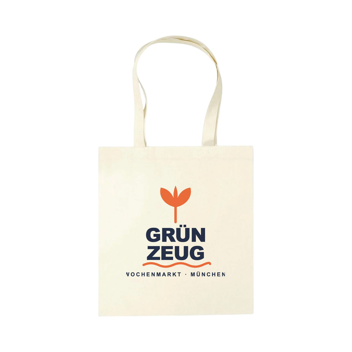 Mit KI bearbeitet: Baumwolltasche Westford Mill WM261 in Natural mit 2-farbigem Siebdruck, Vorderansicht