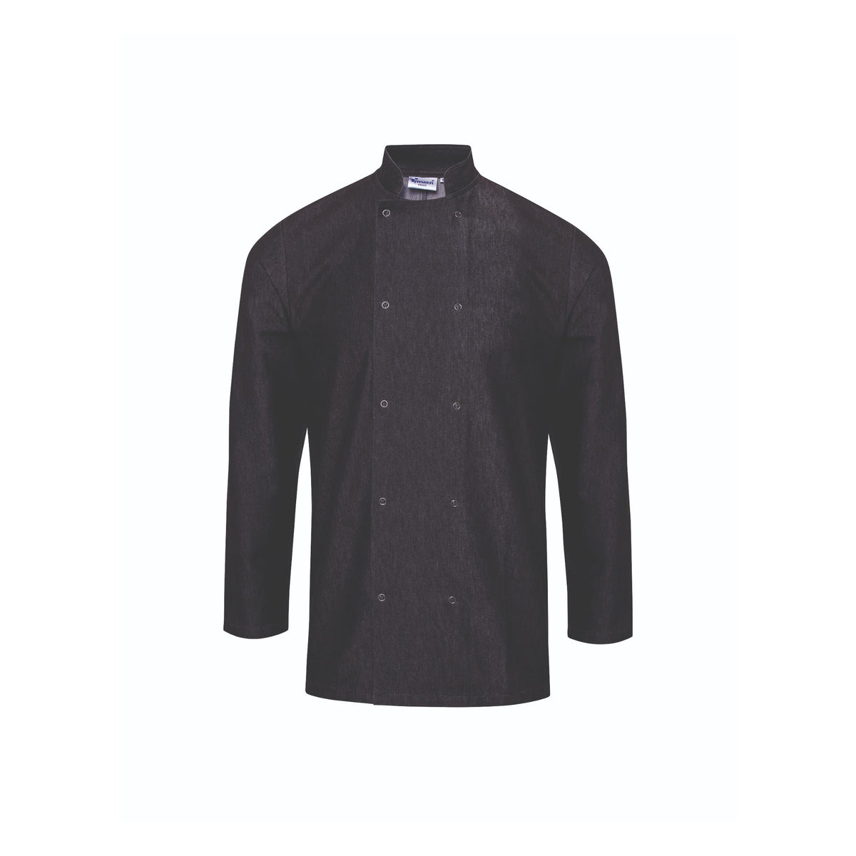 Chef's jacket Premier Workwear Denim Chef´s Jacket in Black Denim – front view
