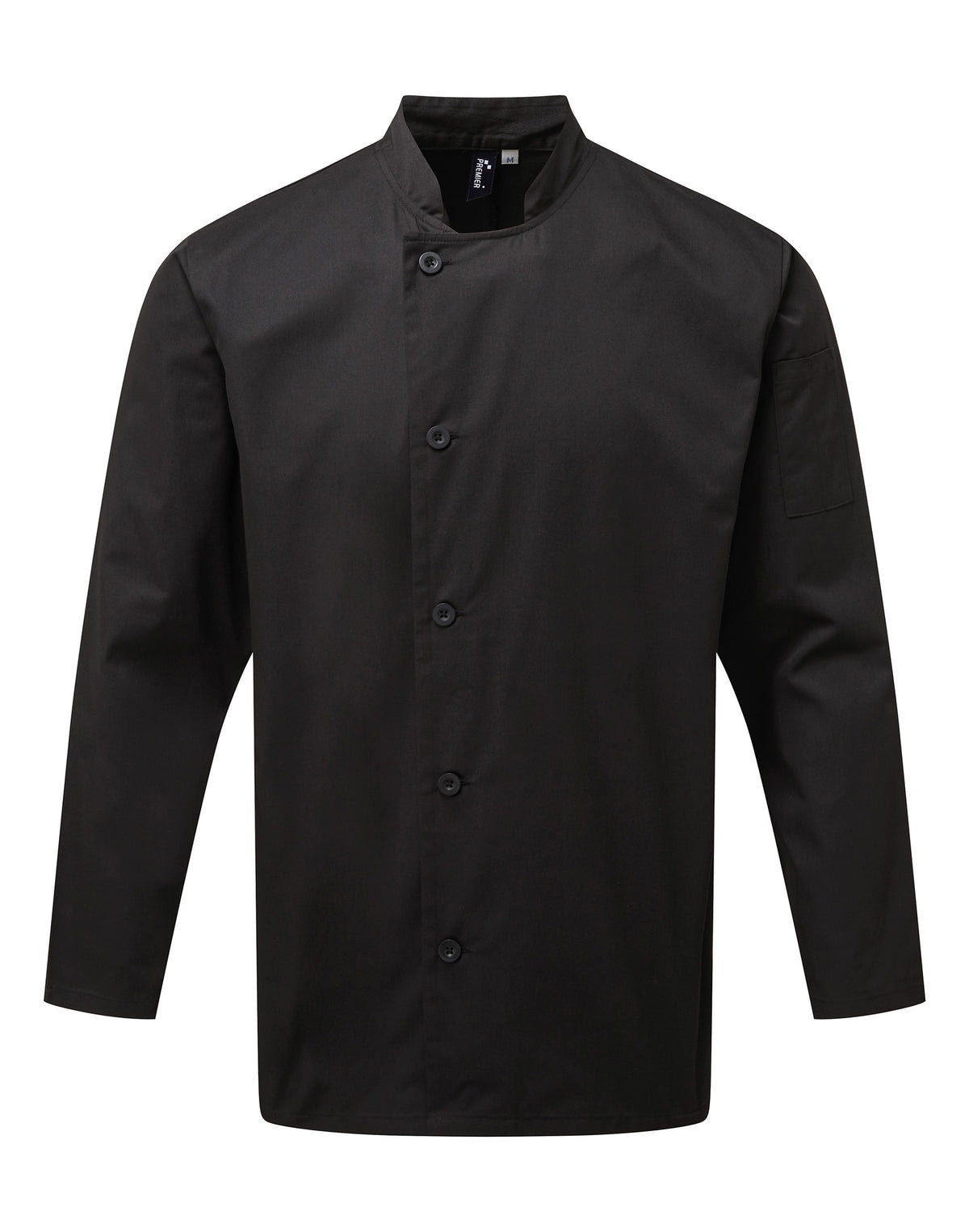 Kochjacke Premier Workwear Essential Long Sleeve Chef´s Jacket in Black – Vorderansicht