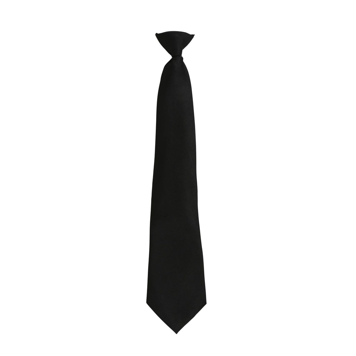 Tie Premier Workwear Colours Originals Fashion Clip Tie in Black – front view
