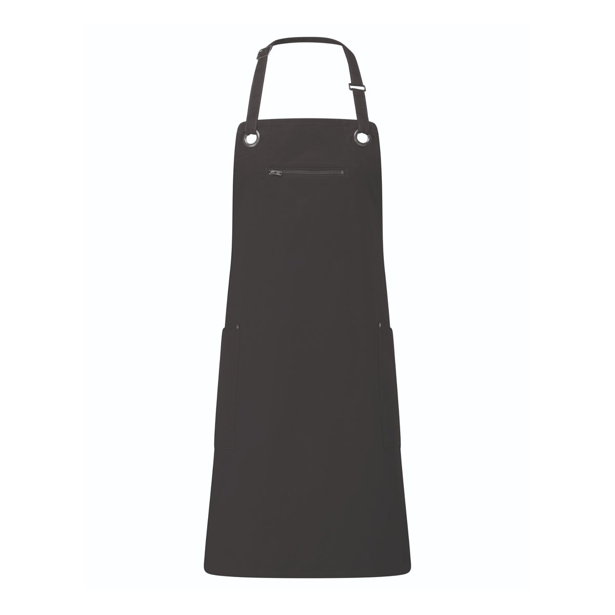 Bib apron Premier Workwear Barley Contrast Stitch Bib Apron in Black/Charcoal – front view