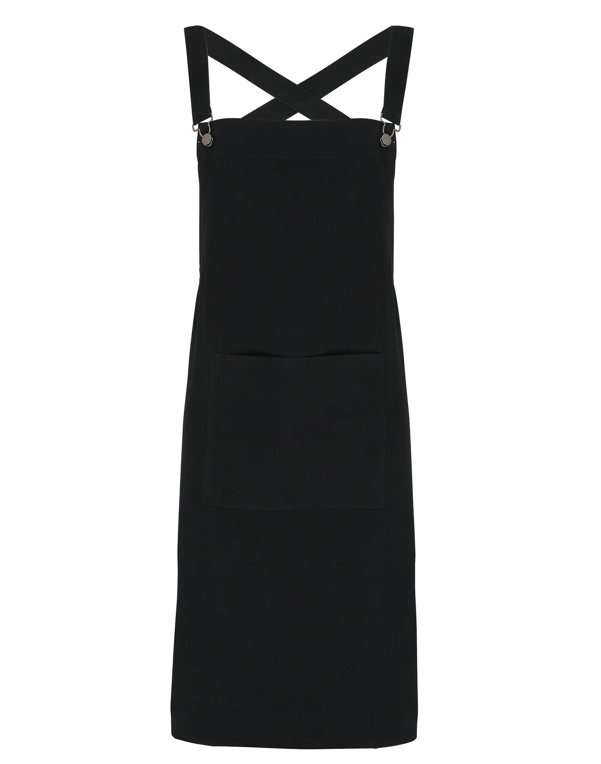 Latzschürze Premier Workwear Cross Back Barista Bib Apron in Black – Vorderansicht