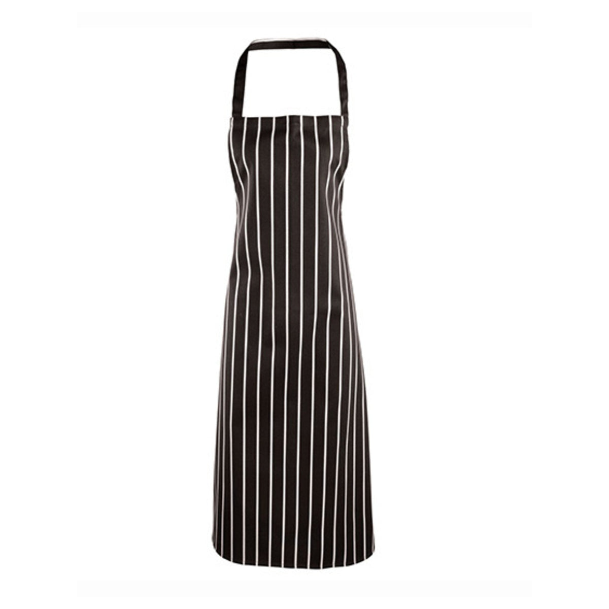 Bib apron Premier Workwear Striped Bib Apron in Black/White – front view