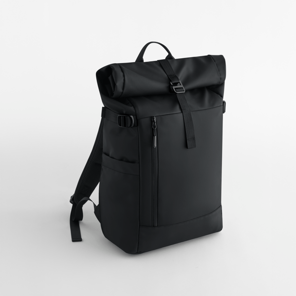 Rucksack BagBase Everyday Carry 25 Litre Roll-Top Backpack in Black – Vorderansicht