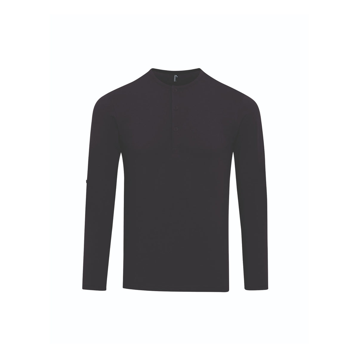 T-shirt Premier Workwear Men´s Long-John Roll Sleeve Tee in Black – front view