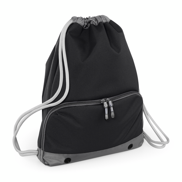 Turnbeutel BagBase Athleisure Gymsac in Black – Vorderansicht