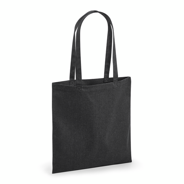 Baumwolltasche Westford Mill Revive Recycled Bag in Black – Vorderansicht