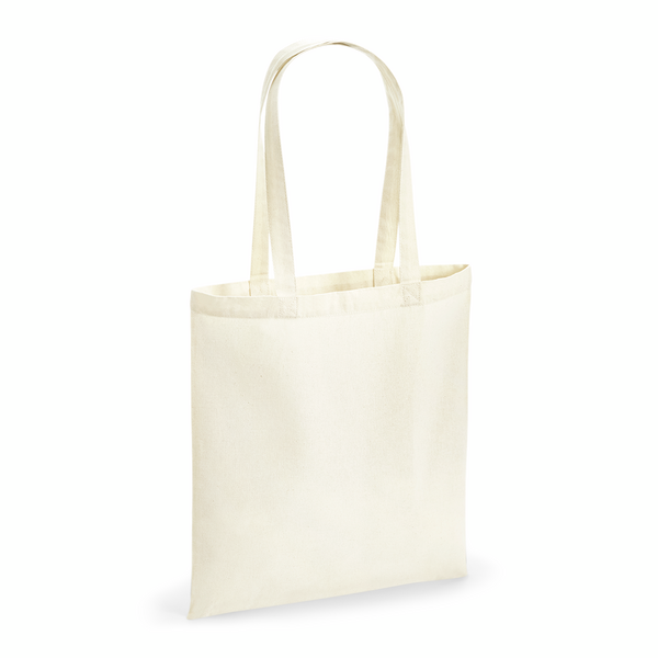 Baumwolltasche Westford Mill Recycled Cotton Bag in Natural – Vorderansicht