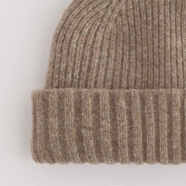 Mütze Beechfield Stonefell Beanie in Light Brown Marl – Vorderansicht
