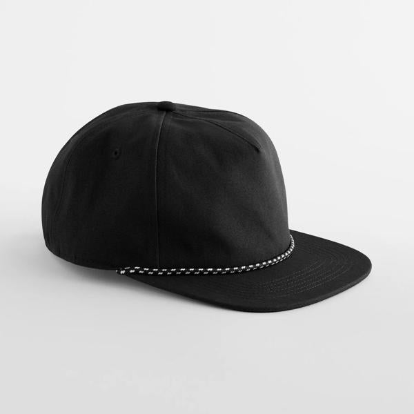 Cap Beechfield EarthAware® Organic Cotton 5 Panel Rope in Black – Produktansicht