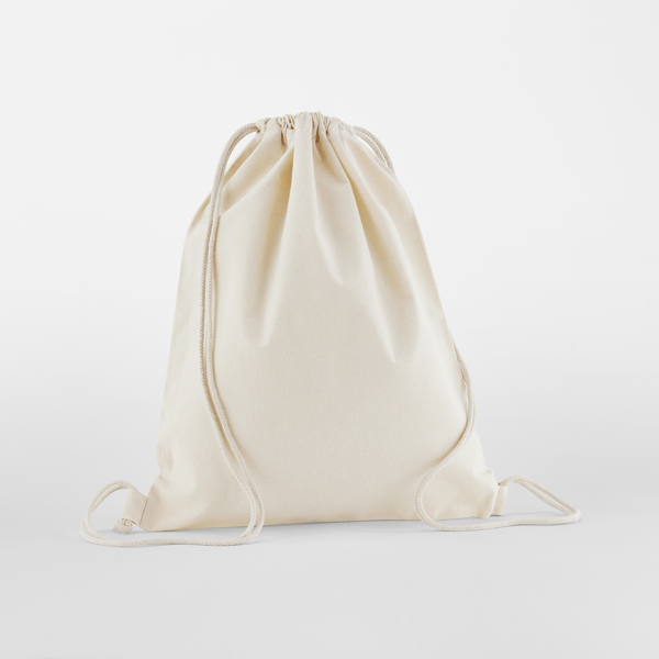 Turnbeutel Westford Mill Organic Cotton InCo. Gymsac in Natural – Vorderansicht