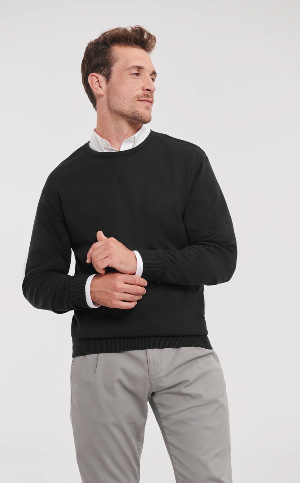 Men´s Crew Neck Knitted Pullover-Black