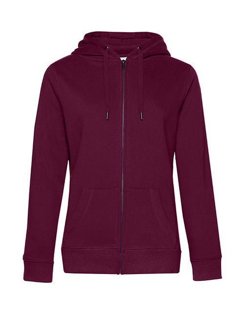 QUEEN Zipped Hood Jacket-Dark Cherry