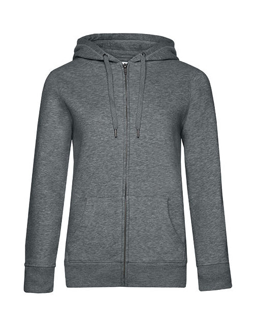 QUEEN Zipped Hood Jacket-Heather Mid Grey