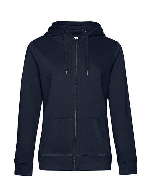 QUEEN Zipped Hood Jacket-Navy Blue