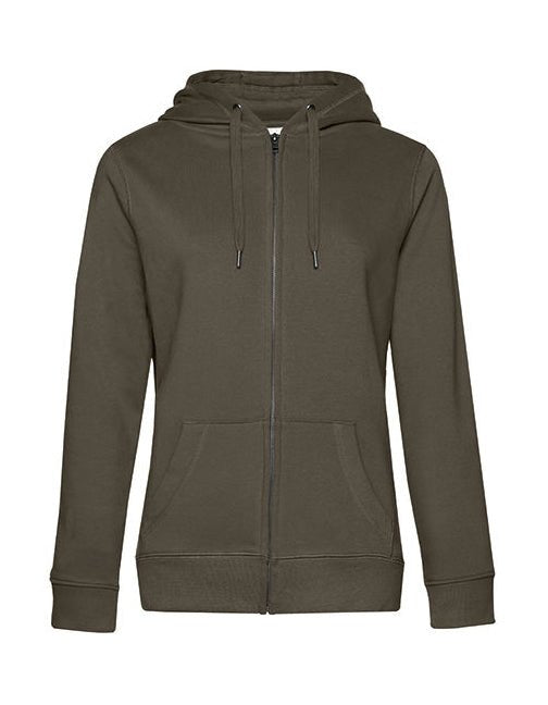 QUEEN Zipped Hood Jacket-Khaki