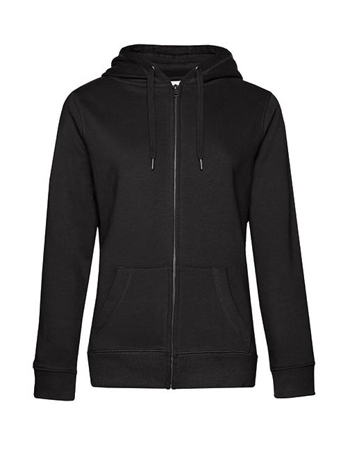 QUEEN Zipped Hood Jacket-Black Pure