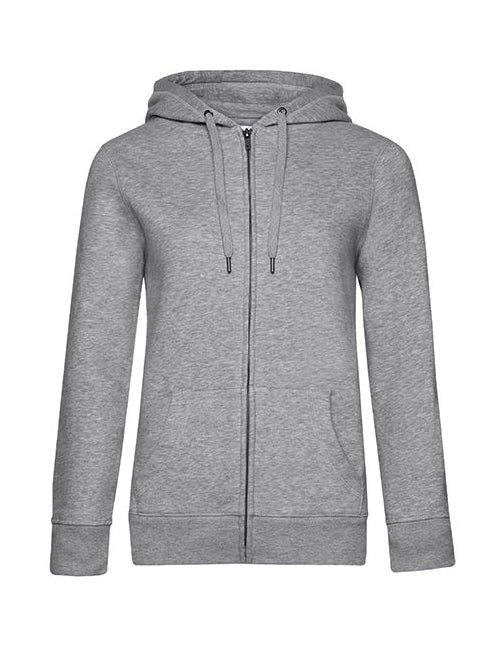 QUEEN Zipped Hood Jacket-Heather Grey