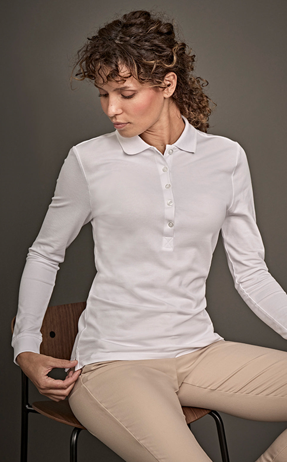 Poloshirt Women´s Luxury Stretch Long Sleeve Polo