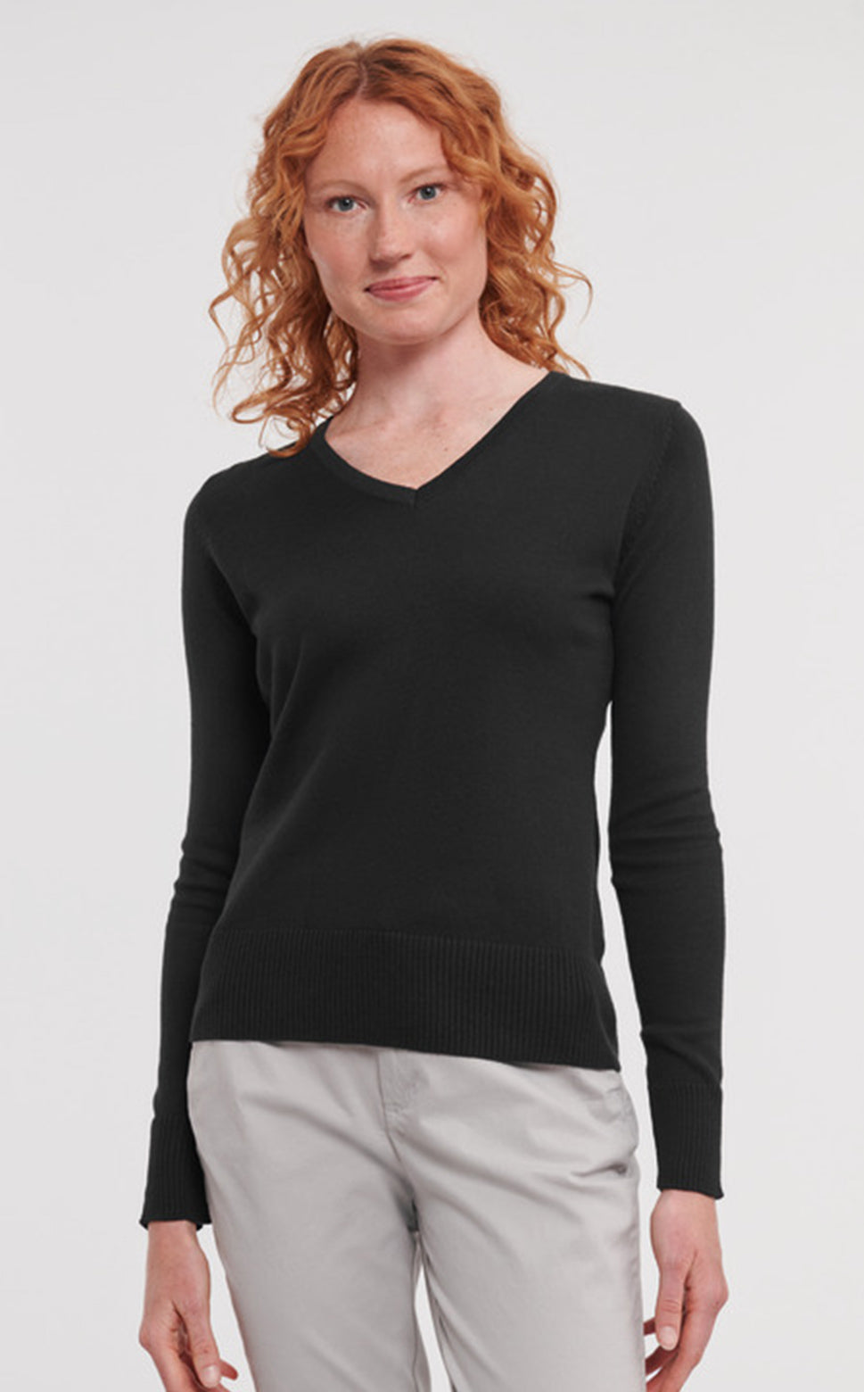 Ladies' V-Neck Knitted Pullover