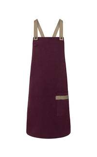 Latzschürze Urban-Look mit Kreuzbändern und Tasche – Bild 2