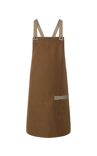 Latzschürze Urban-Look mit Kreuzbändern und Tasche – Bild 3
