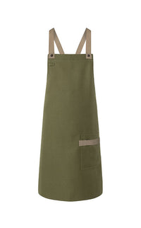 Latzschürze Urban-Look mit Kreuzbändern und Tasche – Bild 7