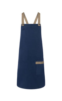 Latzschürze Urban-Look mit Kreuzbändern und Tasche – Bild 6