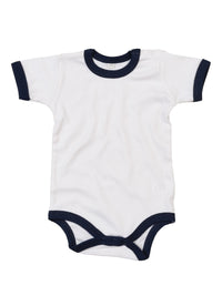 Body Baby Ringer Bodysuit White / Nautical Navy – Babybody | SHIRTPLUS – Bild 2