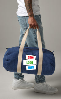 Bagbase Denim Barrel Bag Tasche – Frontansicht | SHIRTPLUS – Bild 1