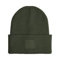 Mütze Beechfield Deep Cuffed Tonal Patch Beanie in Olive Green – Vorderansicht – Bild 9