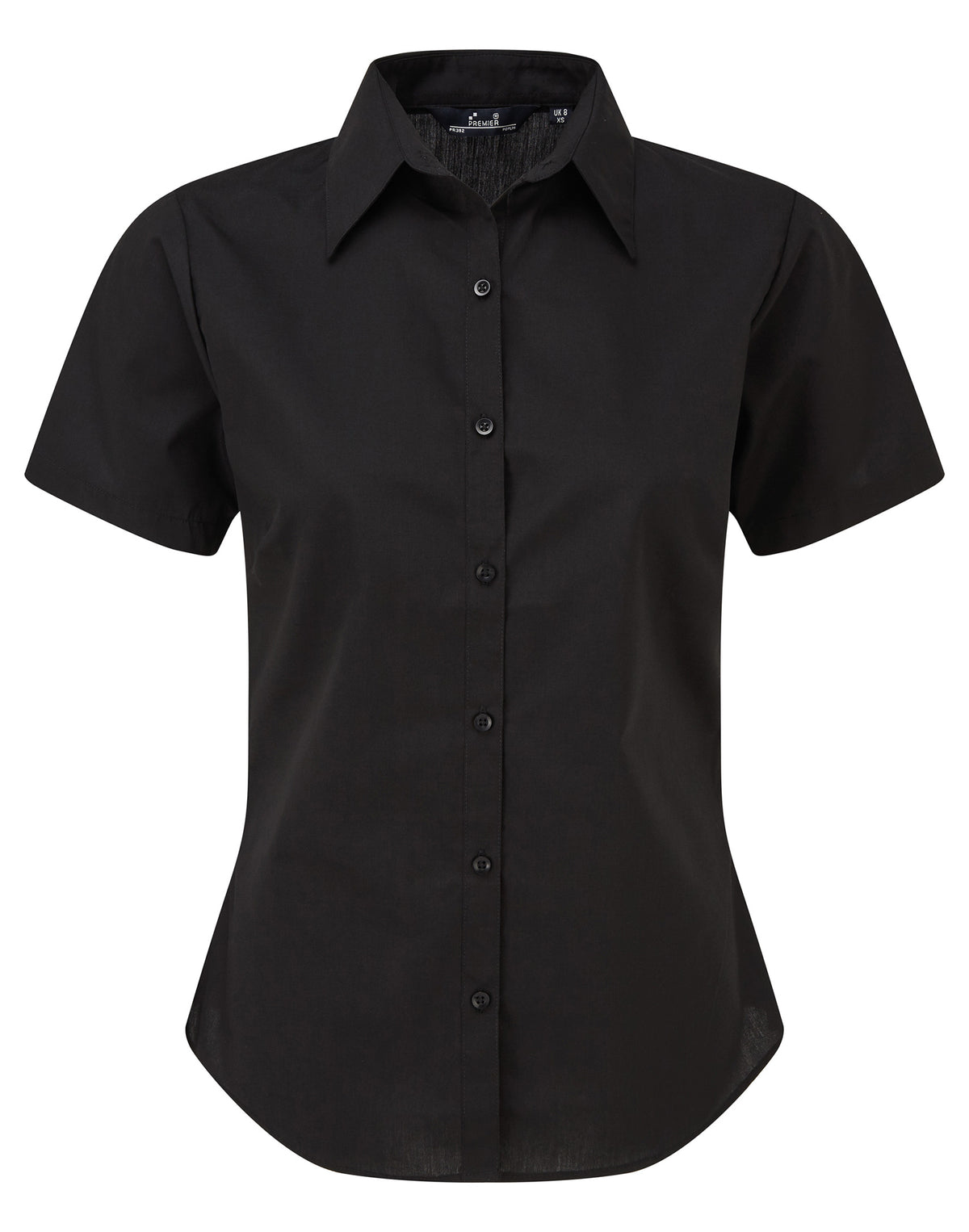 Bluse Premier Workwear Women´s Poplin Short Sleeve Blouse in Black – Vorderansicht