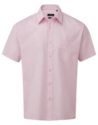 Hemd Premier Workwear Men´s Poplin Short Sleeve Shirt in Pink – Vorderansicht – Bild 9